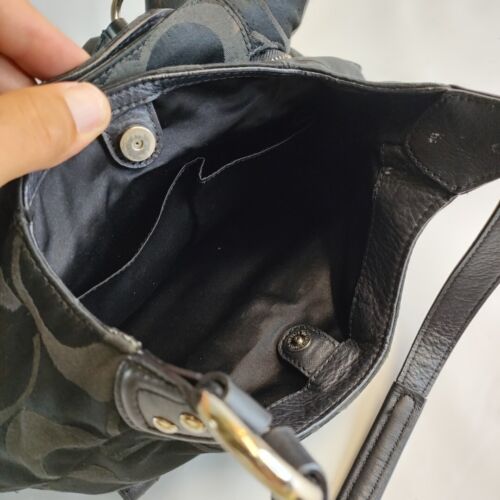 Coach borsa nera raso goffrato tote bag borsetta standard set base donna ragazza adolescente - Foto 14 di 19