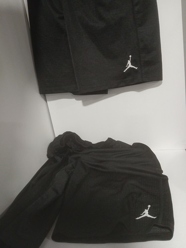 2 Pair Air Jordan Shorts Youth 13-15 Years XL Boys Basketball Logo Pockets Black - Picture 2 of 3