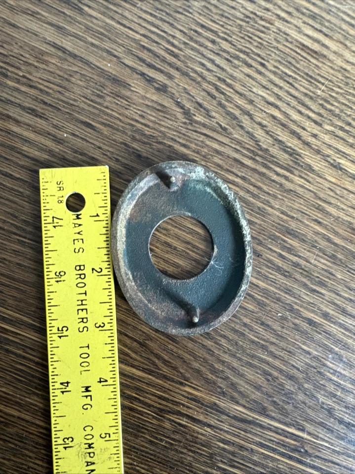 Antique Vintage Brass Dead Bolt Rosette Back Plate 3 1/4" x 2 5/8" - Image 4 of 4