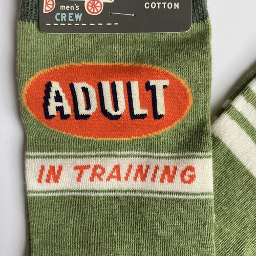 Socks Adult In Training NEW NWT Mens 7-12 Crew Green Blue Q Combed Cotton - Picture 4 of 9