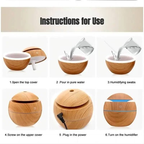 Air Humidifier Electric Air Aroma Diffuser Purifie USB Essential oil Fragrance - Picture 6 of 10