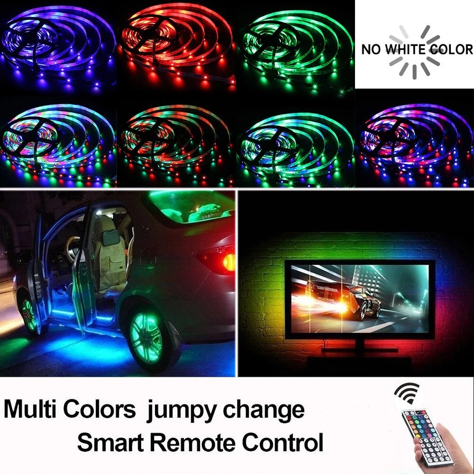 16.4ft LED Strip 3528 SMD RGB Rope Tape Fairy Light 12V for Party TV Bar Bedroom - Image 2 of 4