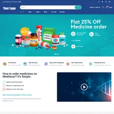 Pharmacy Store Website Design with Free VPS Web Hosting and Installation