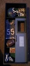WINDOW PANE CURIO "FOOTBALL SHADOWBOX BY ABOUT FACE DESIGNS. No Glass Door