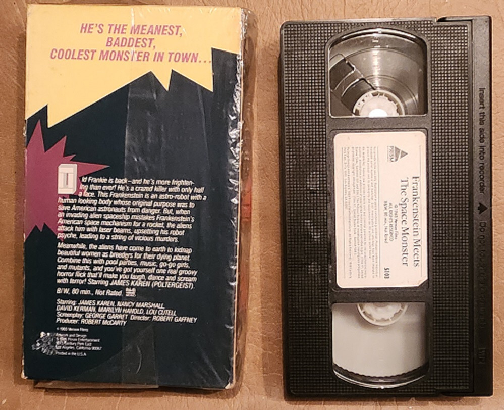 FRANKENSTEIN MEETS THE SPACE MONSTER VHS PRISM VIDEO 60'S SCI-FI