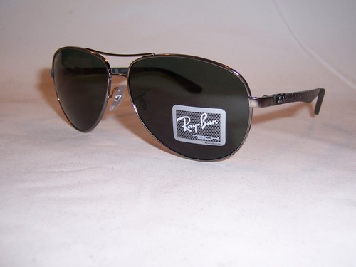 NUEVAS GAFAS DE SOL RAYBAN FIBRA DE CARBONO RB 8313 004/N5 GUNMETAL/VERDE POLARIZADAS 61mm - Imagen 3 de 7