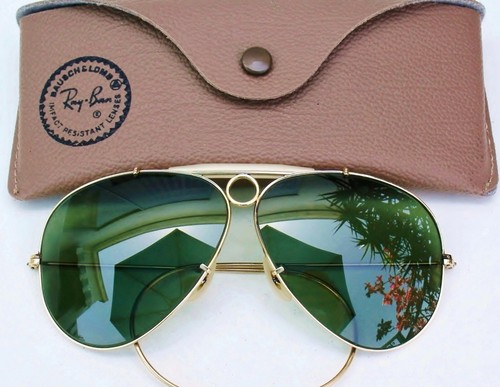 Vintage B&L Ray Ban USA Shooter 62 mm 1/10/12k. GF Green Lenses 60's Sunglasses. - Picture 10 of 10