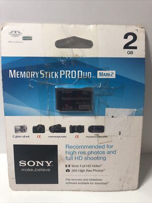 Sony Memory Stick 2GB PRO Duo Mark 2 PSP Camera Camcorder Flash Card 2G  MS-MT2G