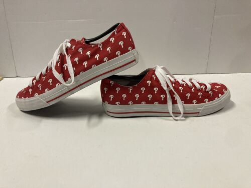 Philadelphia Phillies Logo Herren-Turnschuhe niedrig rot Canvas Größe 10,0