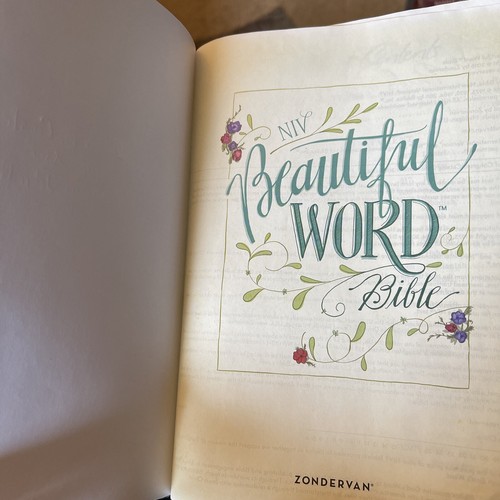 NIV BEAUTIFUL WORD BIBLE CHOCOLATE TURQUOISE ITALIAN DUO-T0NE - Picture 4 of 6
