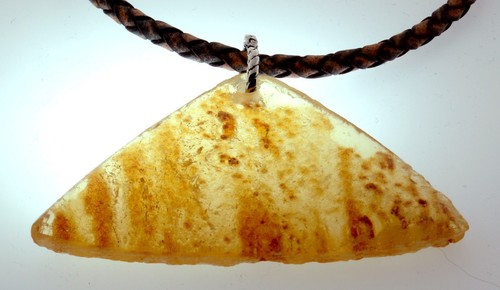 Unisex Amber Copal Necklace Leather Cord Sterling Silver Wire Wrap Psychic - 第 1/3 張圖片