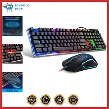 Gaming Keyboard and Mouse Combo, K1 RGB LED Backlit Keyboard with 104 Key Com...
