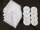 Madeira Cocktail Napkins, Glass Slippers Vintage 16 Piece Set In Blue & White