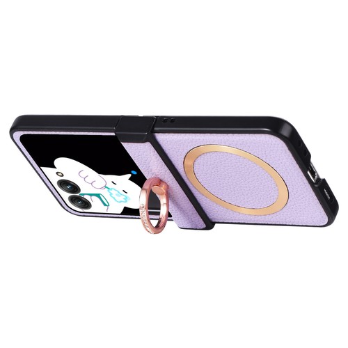 Funda protectora con bisagra magnética con soporte de anillo para Motorola Razr 60 Ultra/Razr+ 2024 - Imagen 6 de 13
