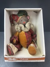 Dan Dee Classic Treasures Teddy Bear Jester Wooden Head Plush  IN BOX