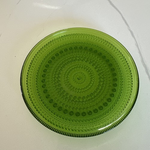Iittala Kastehelmi Dewdrop Green Plate Designed By Oiva Toikka - Picture 1 of 4