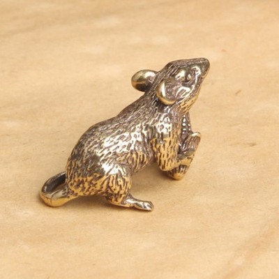 Messing Tier Mäuse Liebe Reis Figuren Auto Schlüsselanhänger Anhänger Schmuck Geschenke _wo