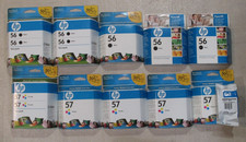 HP 56 Black Ink Cartridge C6656AN  HP 57 Color Ink  14 ink cartridges in all 