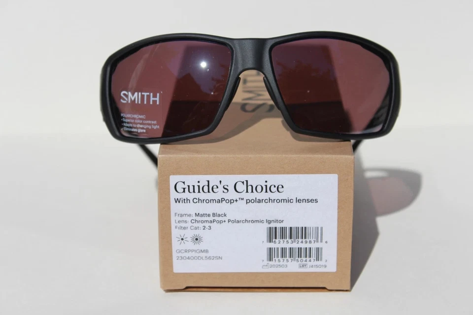 Очки солнцезащитные Smith Optics GUIDE CHOICE матовые черные ChromaPop POLARCHROMIC воспламенитель - Изображение 3 из 4