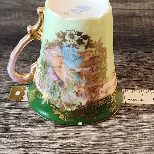 Antique Victoria Austria Porcelain Teacup & Saucer Set Floral Garden Gold Trim - Picture 18 of 19