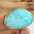 HSN Goldtone Freeform Blue Turquoise Dome Ring Size 5 — photo 2