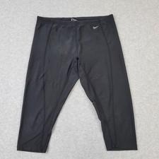 Nike Leggings Capri Womens Large 12-14 VTG 90s Swoosh Black Embroidery