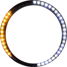 Custom Dynamics PB-7TR-AW-1B Amber/White Headlight Trim Rings