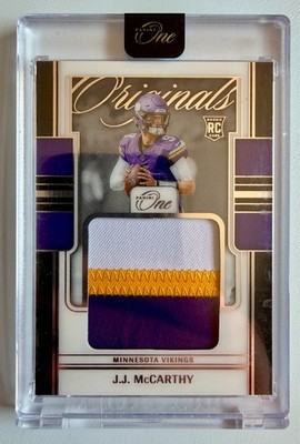 J. J. McCarthy 2024 Panini One Football Rookie RC Patch #OOP-JMY Vikings /99