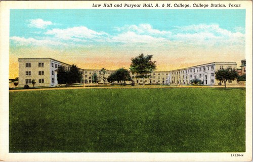 Law Hall and Puryear Hall Texas A &M College Station Texas Postcard D994 - Picture 1 of 2