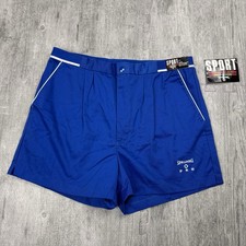 NWT RARE VTG 70S 80S SPALDING PRO COACHES GYM SHORTS TENNIS BLUE HIGH CUT 3" 36