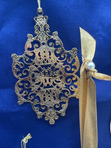 Lotto 7 addobbi natalizi vintage 5 coloniali Williamsburg finitura oro 2 sconosciuti - Foto 10 di 24