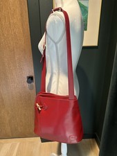 Longchamp Red Leather Shoulder Bag Vintage Cl...