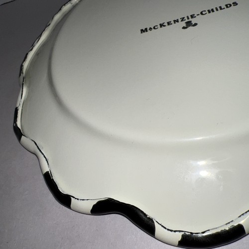 Two Mackenzie- Childs Courtly Check Fluted Edge Salad Plates. Approx. 8” - Picture 9 of 10