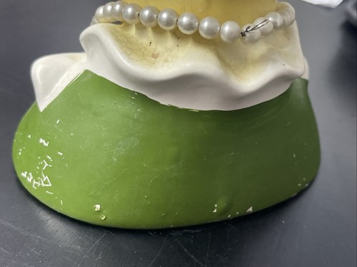Vaso testa di donna Rubens 4123 elegante biondo con abito verde collo alto volant - Foto 5 di 11