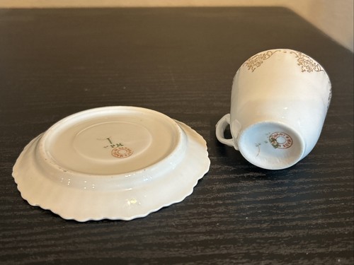 Lotto 3 piattini tazze da tè vintage porcellana tedesca Demitasse House of Goebel - Foto 13 di 14
