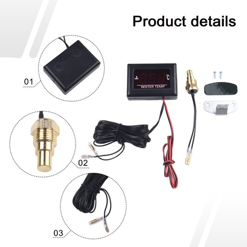 1x Car Digital Water Temp Temperature Gauge Sensor Display Indicator 9V - 36V - Picture 4 of 12