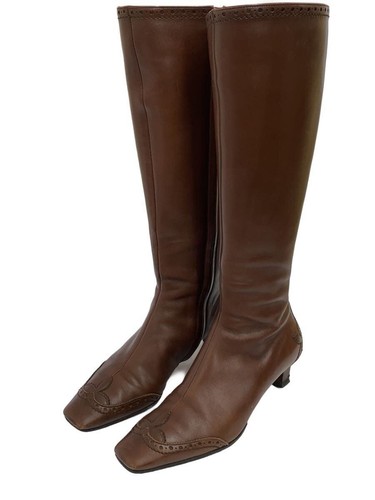 LOUIS VUITTON Long BOOTS 35 BRW Leather BR0045 Used - Picture 2 of 9