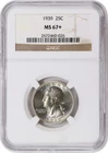 1939 Washington Quarter NGC MS67+