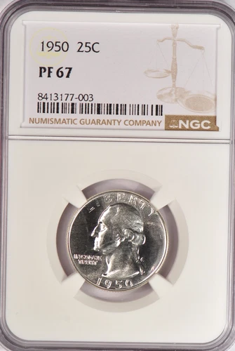 1950 Washington Quarter Proof NGC PF 67 PR67 Gem Silver Coin 25C