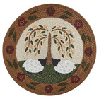 Willow and Sheep Round Printed Braided Placemat 15" Primitive / Country NEW