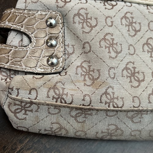 RARE Vintage Y2K Guess Denim/ Snakeskin Shoulder Bag Logo Monogram W/ Wallet - Picture 7 of 13
