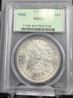 1885-P Morgan Silver Dollar OGH PCGS MS63 BLAST WHITE