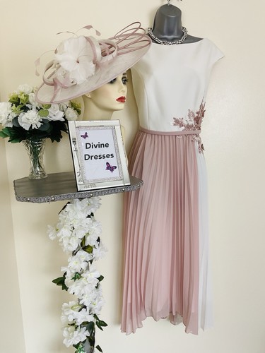 BNWT Mother of Bride John Charles Size 14 Rose Ivory 50" Tea Length Outfit - Picture 9 of 13