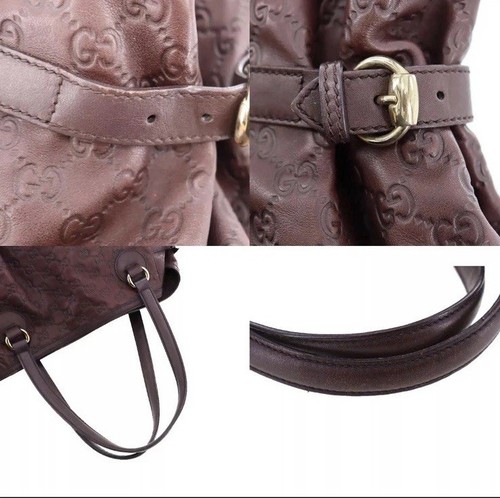 Authentic GUCCI Full Moon GG Full Leather Large Tote Shoulder Bag Brown 257290 - Bild 8 von 15