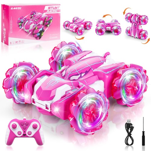 Spider Ferngesteuertes Auto, 2,4Ghz Doppelseitige RC Cars mit LED Licht 360°