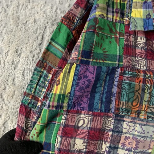 Polo Ralph Lauren camicia patchwork 2XB grande quadri campeggio bottoni manica lunga uomo - Foto 6 di 17