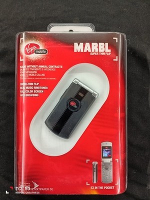 Kyocera MARBL K127 - Black (Virgin Mobile) Slim Flip Cell Phone - New, Sealed