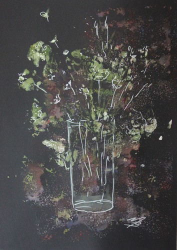 NB-ART*Blumenstrauß*Aquarell*21x29,7cm*Original*Bild handgemalt*Kunst*Unikat!