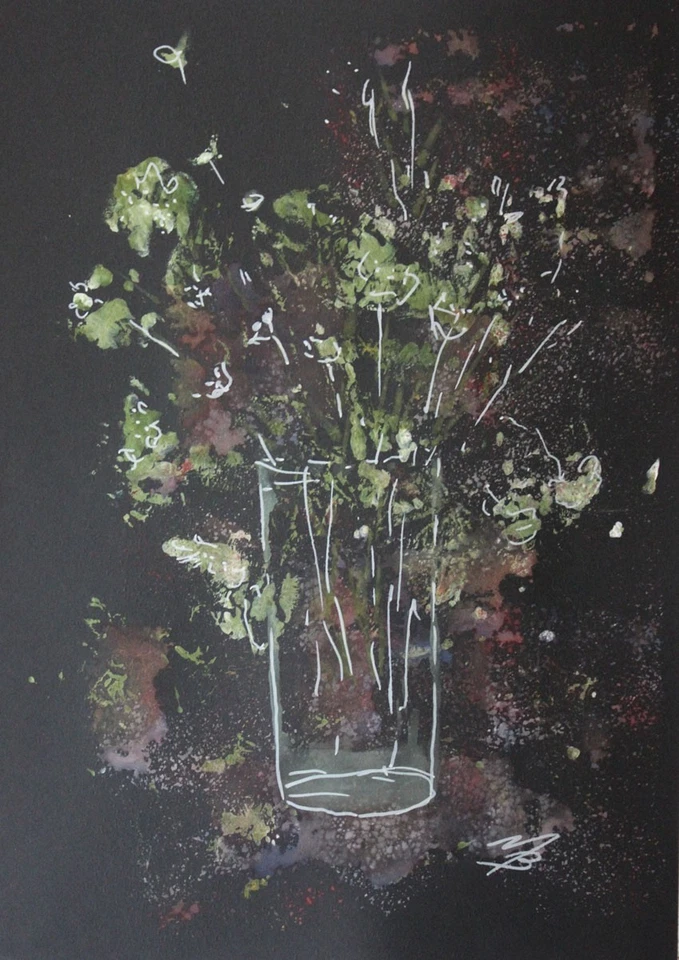 NB-ART*Blumenstrauß*Aquarell*21x29,7cm*Original*Bild handgemalt*Kunst*Unikat! - Bild 1 von 1