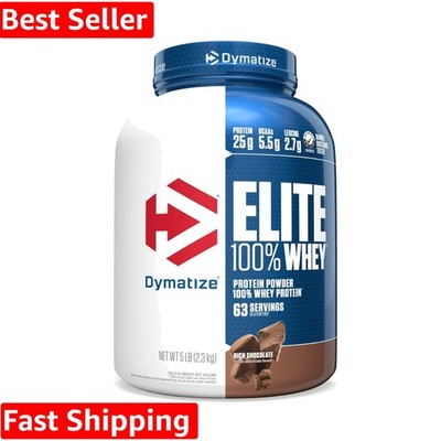 Elite 100% Whey Protein Powder, 25g Protein, 5.5g BCAAs & 2.7 L-Leucine, Quic...